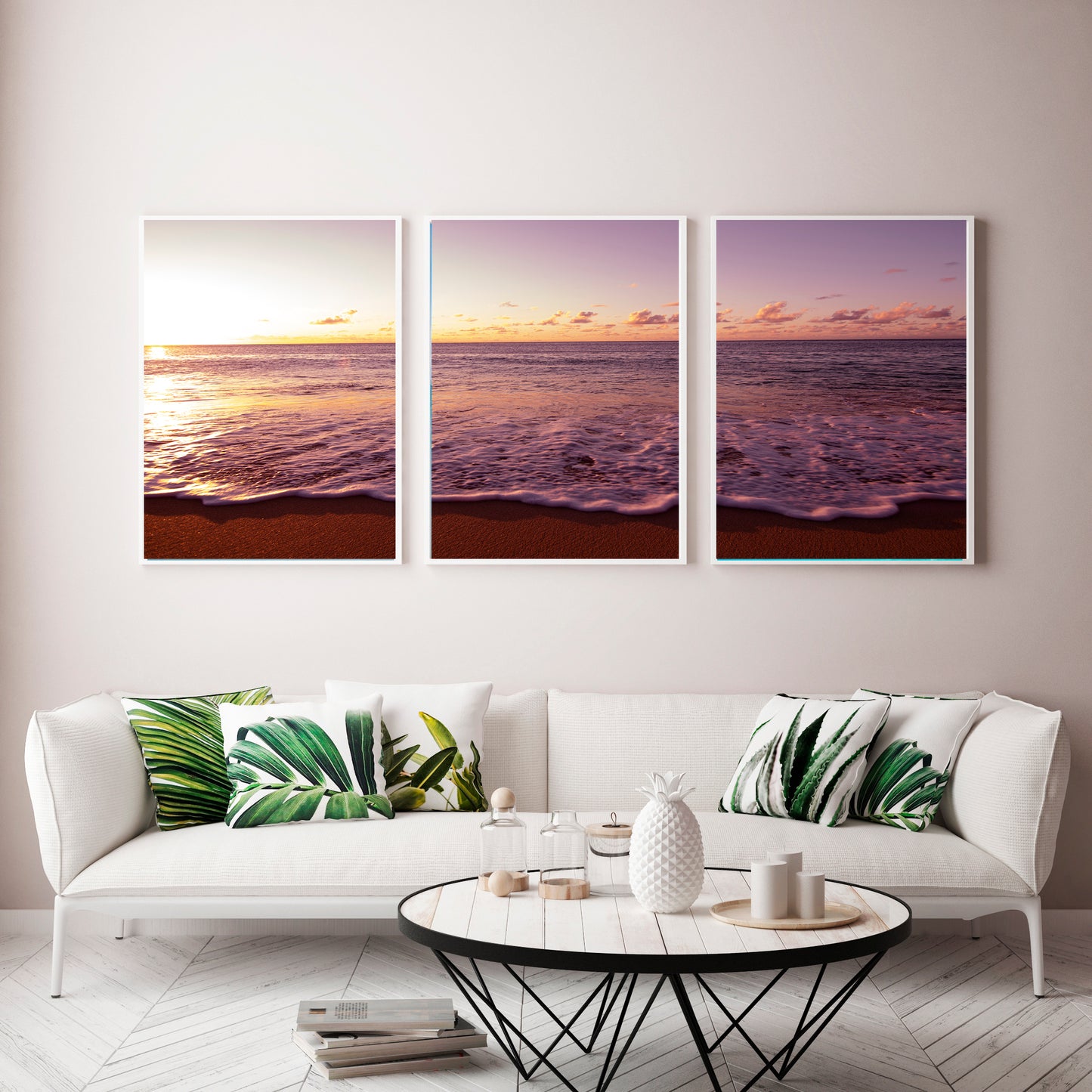 north shore sunset three panels