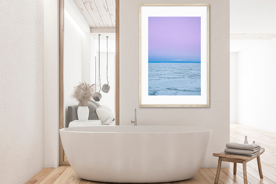 White sand blue photography bathroom