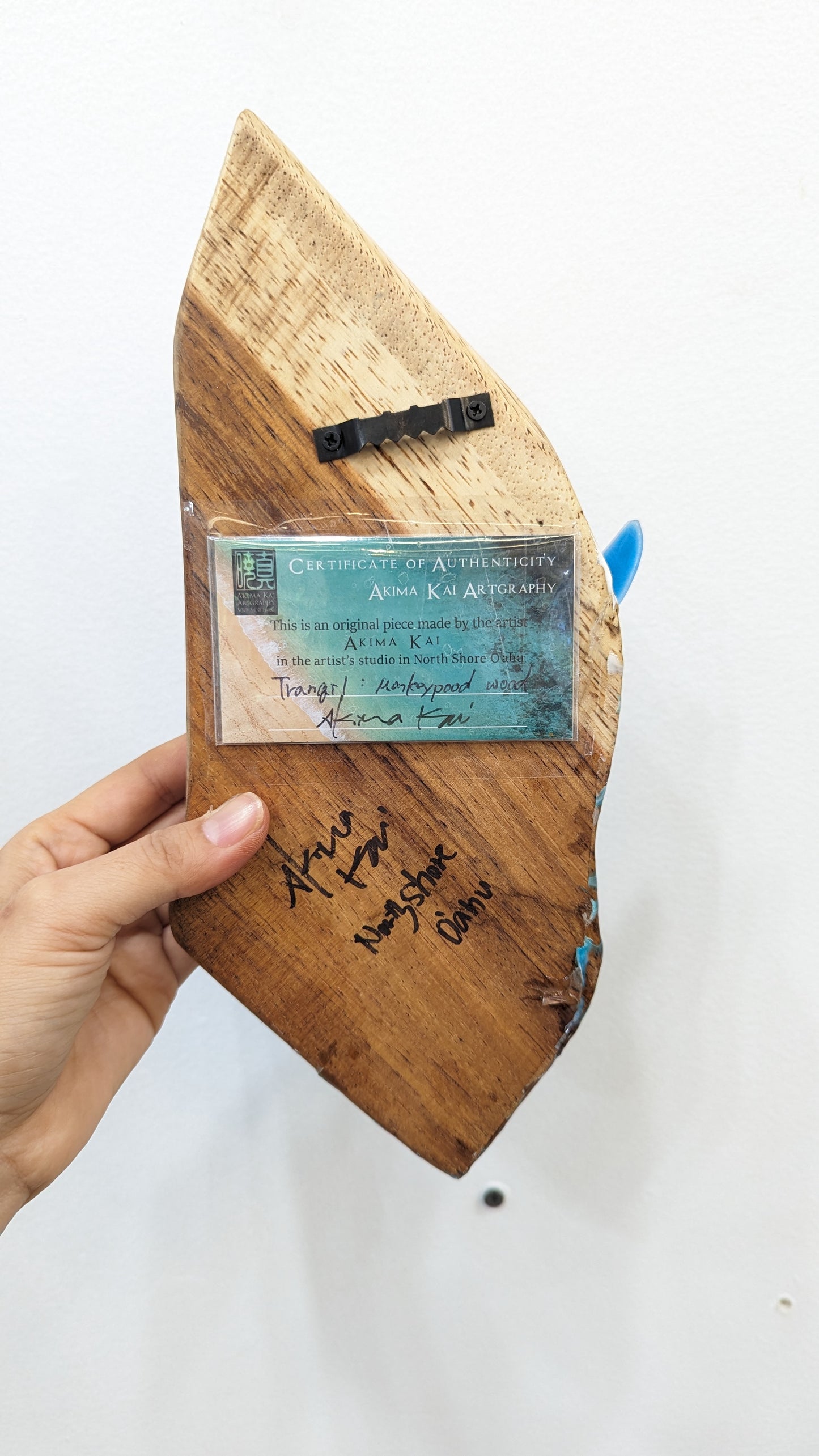wood art monkeypod honu Tranquil back