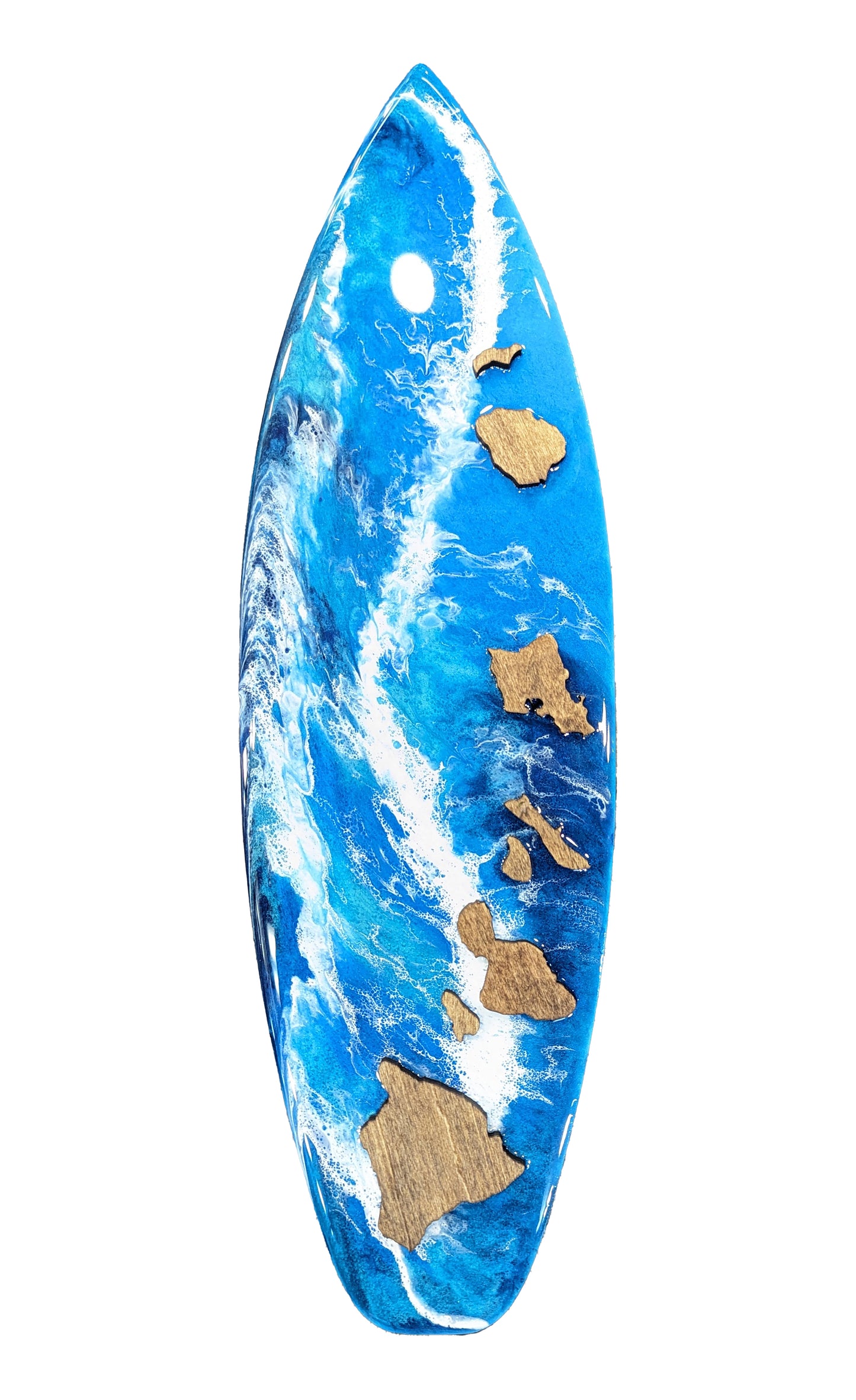 18" surfboard art white wave