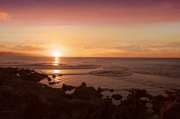 lava rock sunset
