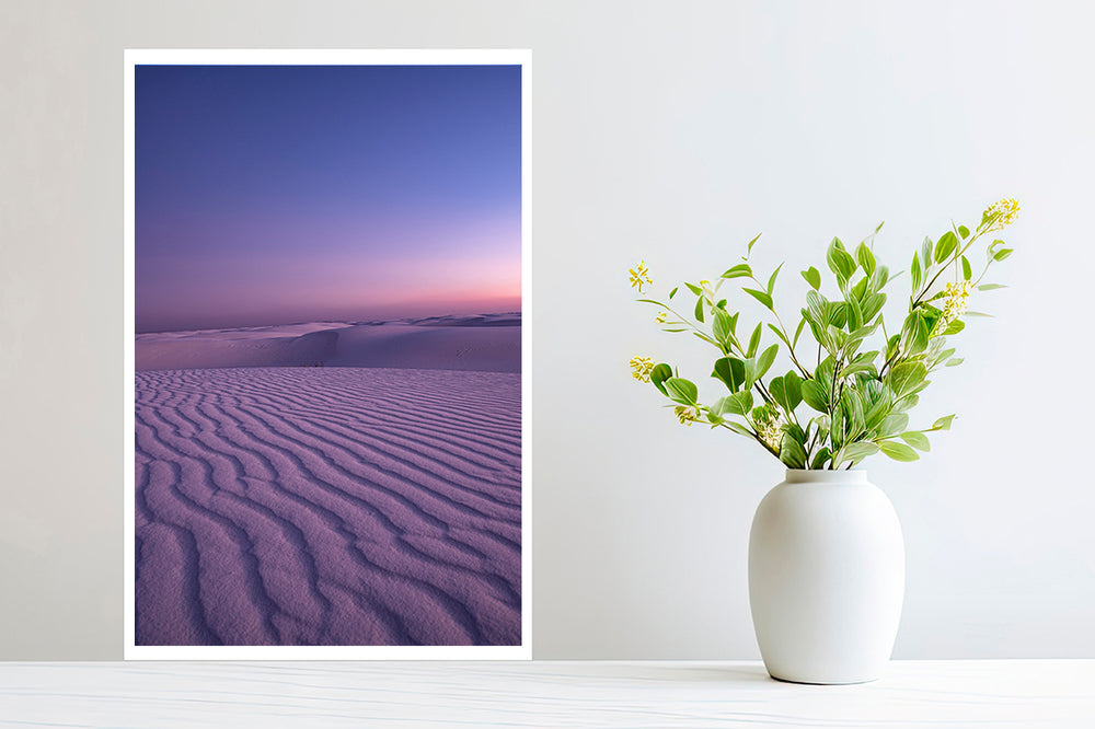 white sand purple sunset photography small print