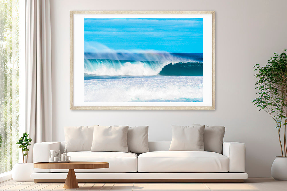 Haleiwa big wave photography living room